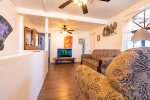 Casa Oasis in San Felipe Downtown Rental Place - upstairs living room tv and sofa